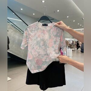 Zara floral print knit top 1822/018